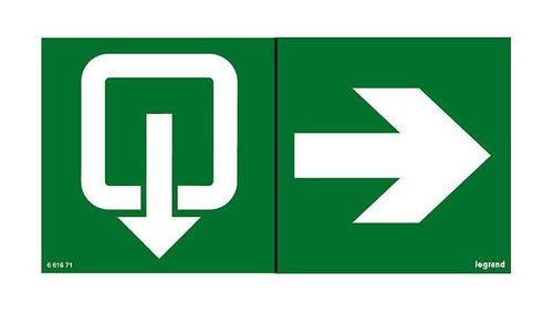 Универсальная самоклеящаяся информационная табличка 100х200 мм эвакуация + стрелка, 661671