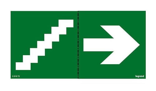 Универсальная самоклеящаяся информационная табличка 100х200 мм лестница + стрелка, 661672