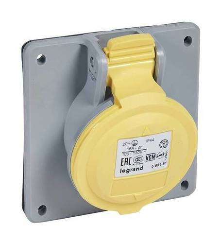 Встраиваемая наклонная розетка - P17 Tempra Pro - IP 44 - 100//130 В~ - 16 A - 2К+З, 555181