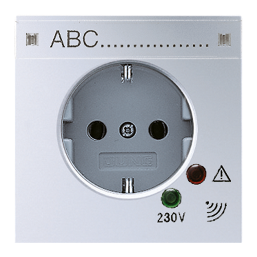 Розетка JUNG, скрытый монтаж, с заземлением, алюминий, AL2521KINAUF