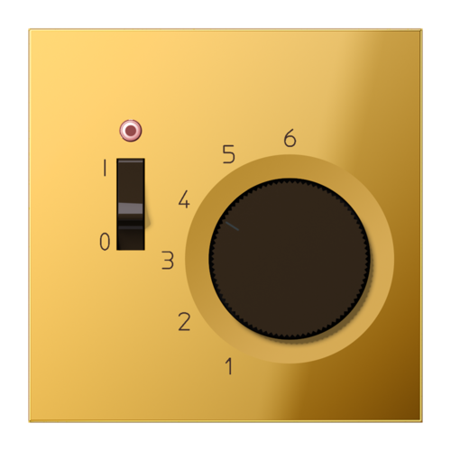 JUNG LS 990 Блеск золота Термостат комнатный, 10(4)А, 24В, НЗ-контакт, TRGO241