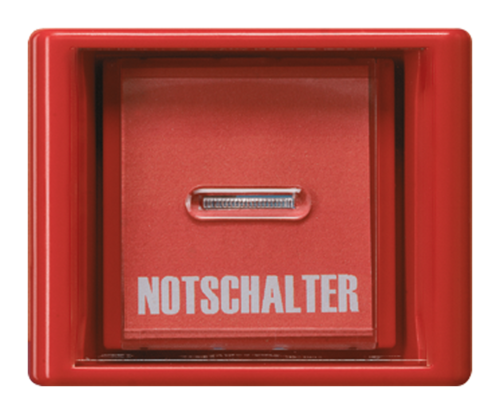 JUNG AS 500 Красная Крышка со стеклянным окном-клавишей антибактериальная, AS561GLRT