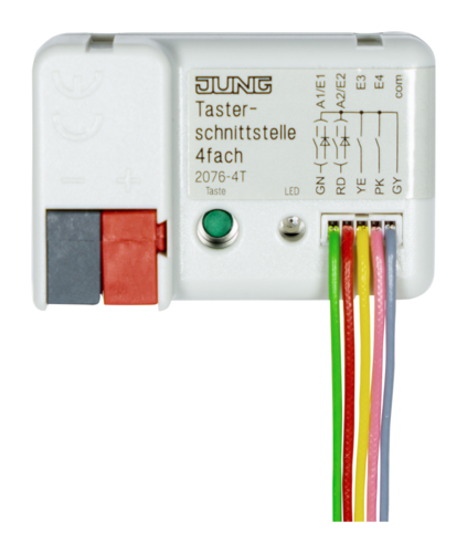 JUNG KNX Бинарный вход, 4 канала, монтаж в коробку, 2076-4T