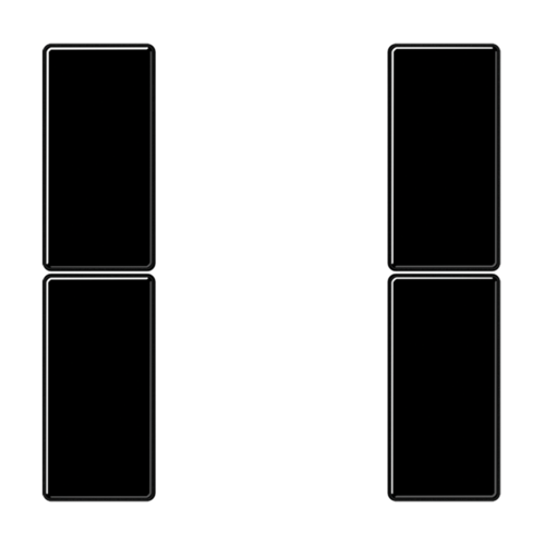 JUNG KNX Черный Набор накладок, на кнопочный модуль 2гр, A502TSASW