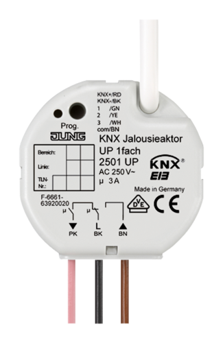JUNG KNX Актор 1-канальный штор Flush-mounted,, 2501UP