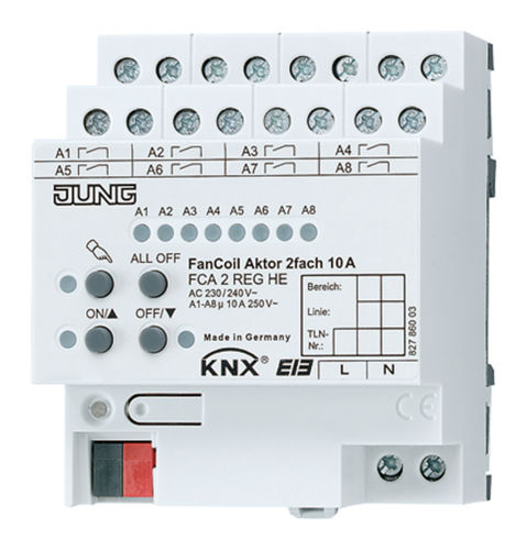 JUNG KNX Актор Fan-Coil, FCA2REGHE