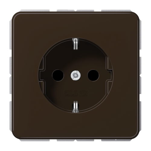 JUNG Коричневая Розетка штепсельная Schuko 16A 250V с защитой от детей, центральная плата, CD1520BFKIBR