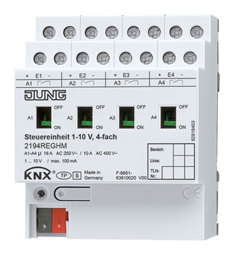 JUNG KNX Блок управления 1-10 B, 4гр, 2194REGHM