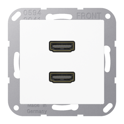 JUNG A 500 Белая Накладка/вставка для розетки 2 x HDMI, MAA1133WW