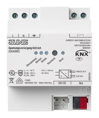 JUNG KNX блок питания, 640mA, 20640REG
