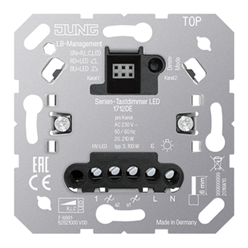 JUNG 1712DE Двухклавишный LED диммер универсальный