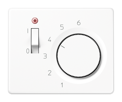 JUNG SL 500 Белая Накладка термостата комнатного с выключателем (мех TR231U, TR241U), SLTR231PLWW