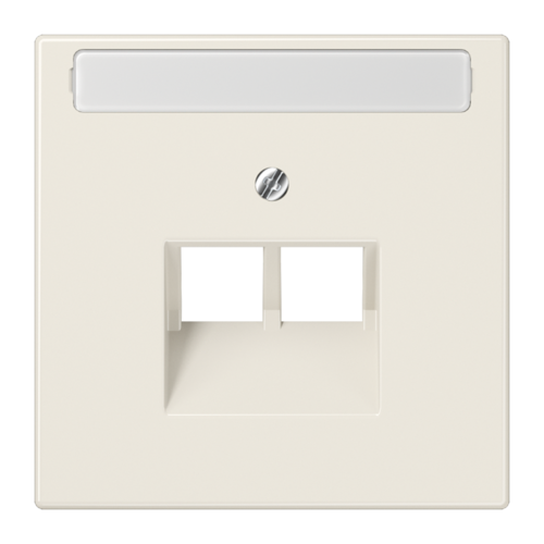 JUNG LS 990 Бежевая Накладка 2-ой наклонной ТЛФ/комп розетки с полем для надписи, LS969-2NAUA
