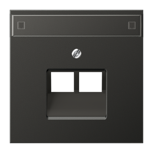 JUNG LS 990 Антрацит Накладка 2-ой наклонной ТЛФ/комп розетки с полем для надписи, AL2969-2NAUAAN