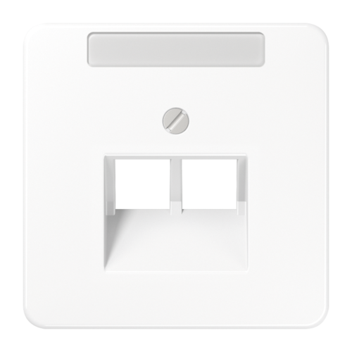 JUNG CD 500/CD plus Белая Накладка 2-ой наклонной ТЛФ/комп розетки с полем для надписи, CD569-2NAUAWW