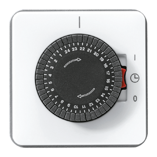 JUNG CD 500/CD plus Белый Таймер поворотный суточный с электроприводом (шаг программы 30 мин), CD5024WW