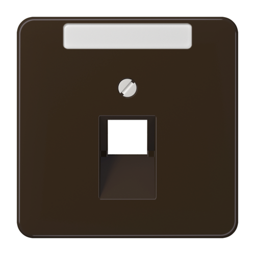 JUNG CD 500/CD plus Коричневая Накладка 1-ой наклонной ТЛФ/комп розетки с полем для надписи, CD569-1NAUABR