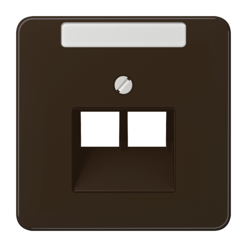JUNG CD 500/CD plus Коричневая Накладка 2-ой наклонной ТЛФ/комп розетки с полем для надписи, CD569-2NAUABR