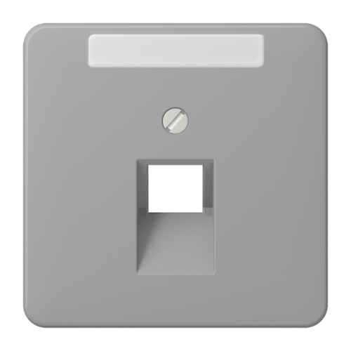 JUNG CD 500/CD plus Серая Накладка 1-ой наклонной ТЛФ/комп розетки с полем для надписи, CD569-1NAUAGR