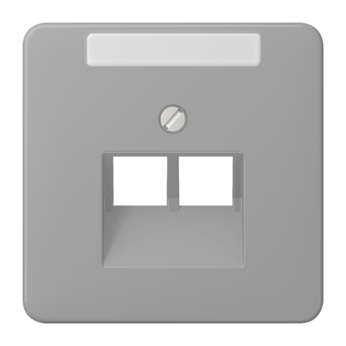 JUNG CD 500/CD plus Серая Накладка 2-ой наклонной ТЛФ/комп розетки с полем для надписи, CD569-2NAUAGR