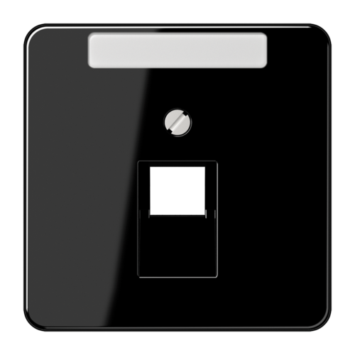 JUNG CD 500/CD plus Черная Накладка 1-ой наклонной ТЛФ/комп розетки с полем для надписи, CD569-1NAUASW