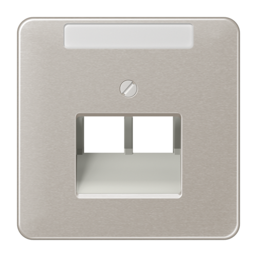 JUNG CD 500/CD plus Платина Накладка 2-ой наклонной ТЛФ/комп розетки с полем для надписи, CD569-2NAUAPT