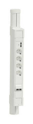 Unica System+ Мини-колонна 0,75м с Блоком 4xРоз+2USB A//C+2xRJ45 C6UTP БЕЛАЯ, INS45108