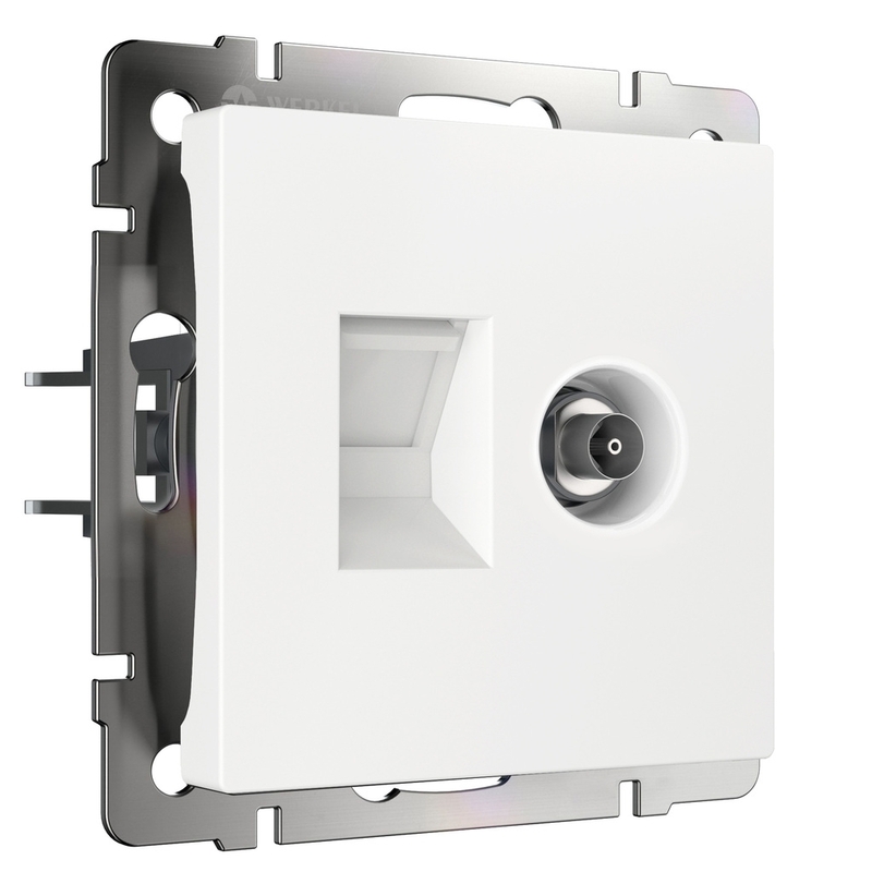 Розетка ТВ+Ethernet RJ-45 6 cat. (белый), w1181301