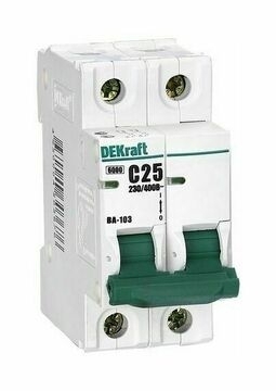 Автоматический выключатель DEKraft ВА-103 2P 16А (C) 4.5кА, 12074DEK