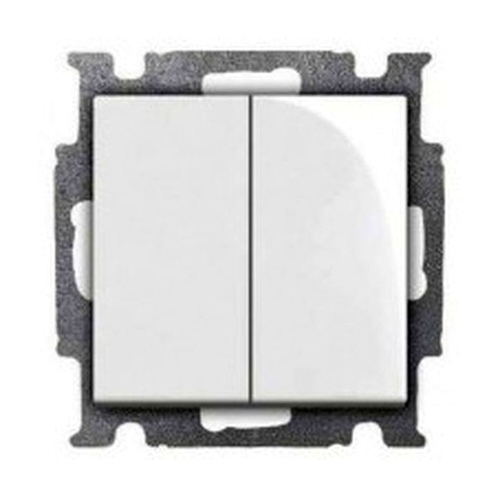 Переключатель 2-клавишный ABB BASIC55, альпийский белый, 2CKA001012A2144