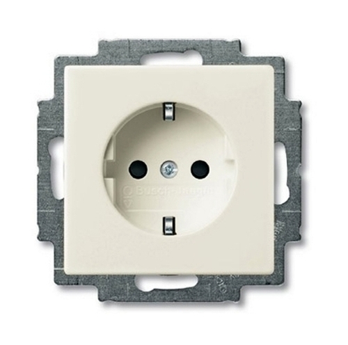 Розетка ABB BASIC55, скрытый монтаж, с заземлением, слоновая кость, 2CKA002011A6154