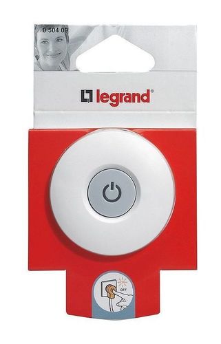 Вилка с выключателем Legrand MOSAIC с заземлением, 16А IP20, белый, 050409