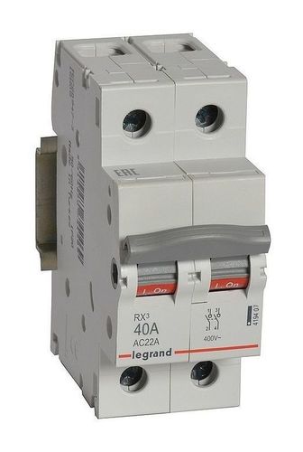 RX3 Выключатель-разъединитель  40А 2П, 419407