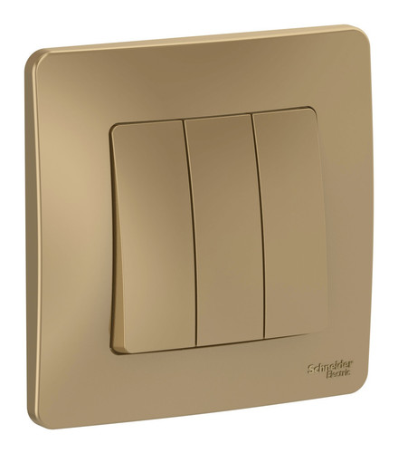 Выключатель 3-клавишный Schneider Electric BLANCA, скрытый монтаж, титан, BLNVS100504