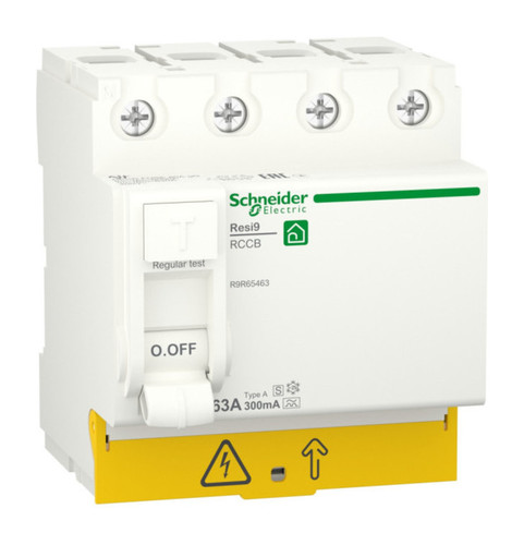 УЗО Schneider Electric Resi9 4P 63А, 300 мА ( A S ), R9R65463