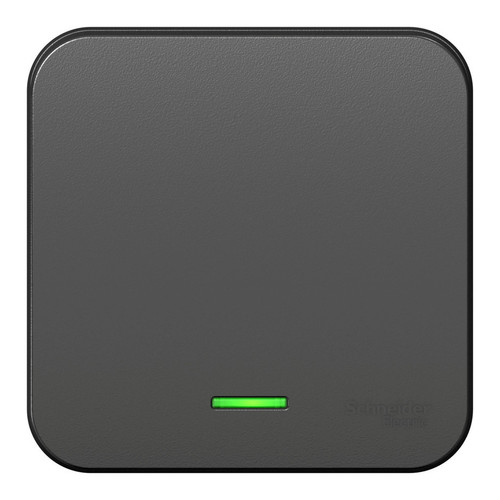 Переключатель 1-клавишный Schneider Electric BLANCA, с подсветкой, открытый монтаж, антрацит, BLNVA106116