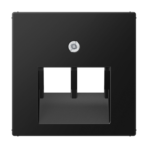 A500 Накладка для комп./тлф. розетки 2хRJ45, цвет матовый черный, A569-2BFPLUASWM