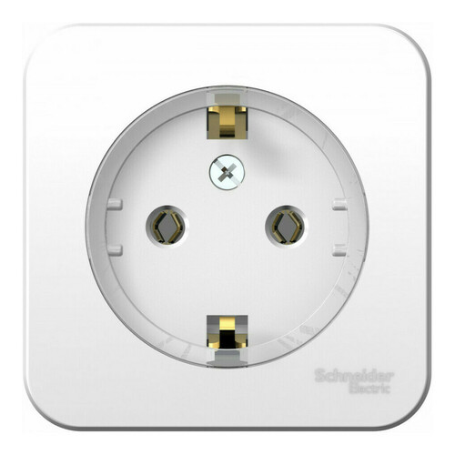 Розетка Systeme Electric BLANCA, открытый монтаж, с заземлением, белый, BLNRA110111
