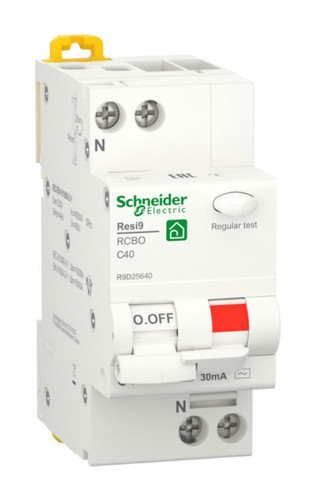Дифавтомат Schneider Electric Resi9 1P+N 40А ( C ) 6 кА, 30 мА ( A ), R9D25640