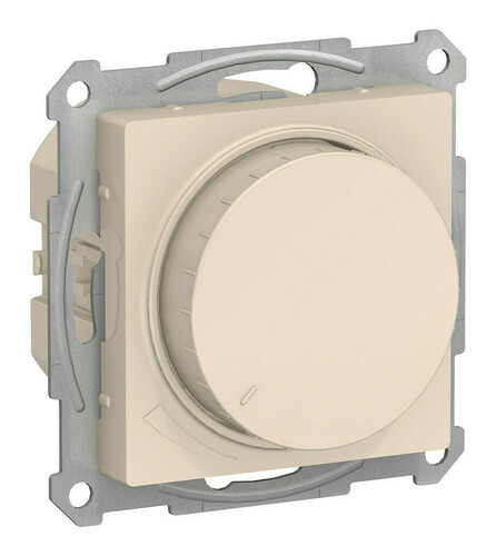 Светорегулятор поворотно-нажимной Systeme Electric ATLASDESIGN, 400 Вт, скрытый монтаж, бежевый, ATN000223