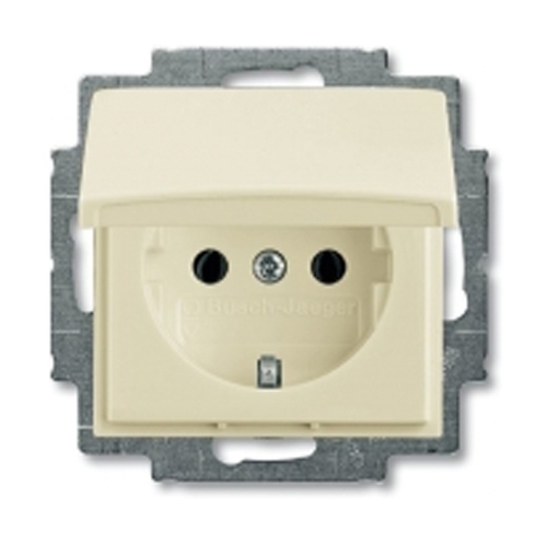Розетка SCHUKO 16А 250В, IP44, в сборе, серия Basic 55, цвет слоновая кость, 2CKA002018A1504