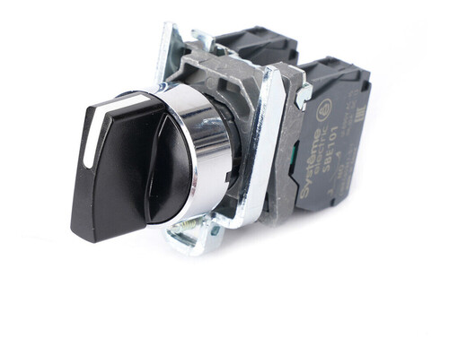 Переключатель SB4 в сборе модульный 22мм 3 позиции с фиксацией 2НО, SB4BD33