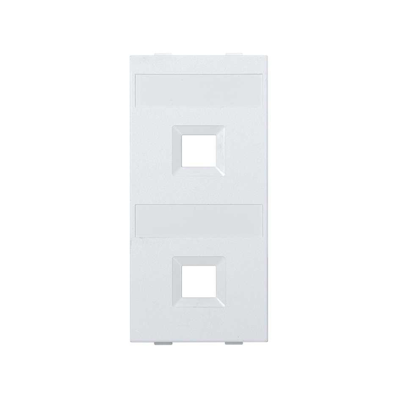 Модуль S прямой на 2 разъема Keystone RJ45 без шторок Simon CIMA, белый, S076B-9