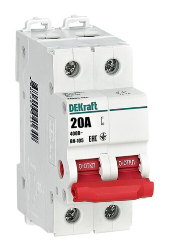 Выключатель-разъединитель 2Р 20А ВН-105, 17085DEK