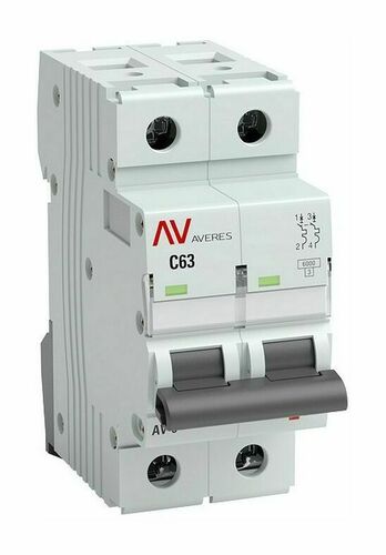 Выключатель автоматический AV-10 2P 10A (C) 10kA EKF AVERES, mcb10-2-10C-av