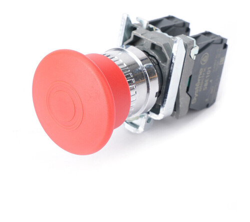 Кнопка аварийного останова SB4 в сборе 22мм 40мм тяни-толкай металл 1НО+1НЗ, SB4BT845