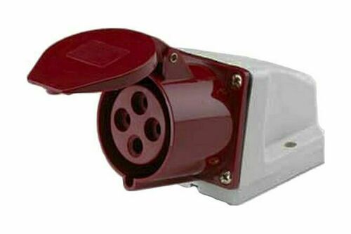 Розетка стационарная 124 3Р+РЕ 32А 380В IP44 РС-102 DEK, 26032DEK