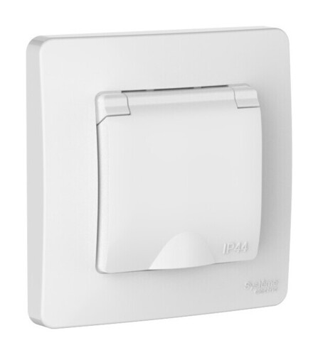 BLANCA С//У IP44 РОЗЕТКА с заземл. со шторк., с крышкой, 16А, 250В, БЕЛЫЙ, BLNRS441111