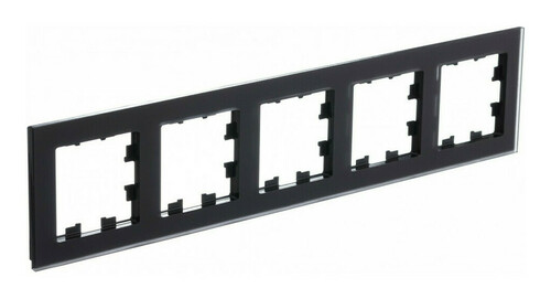 Рамка 5 постов Systeme Electric ATLASDESIGN NATURE, черное матовое стекло, ATN331005