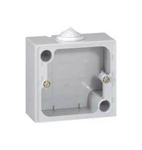 Plexo55 Коробка накладная 1-ная для розеток 20А 70х86х40мм, серая, 090359